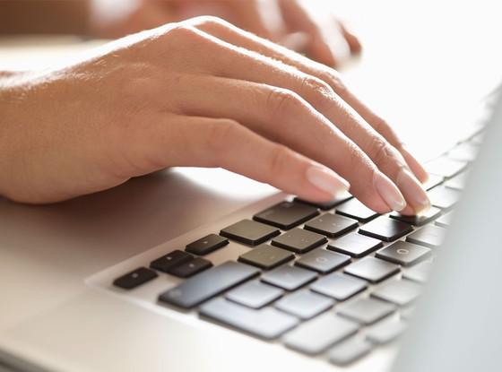 Woman typing Woman typing